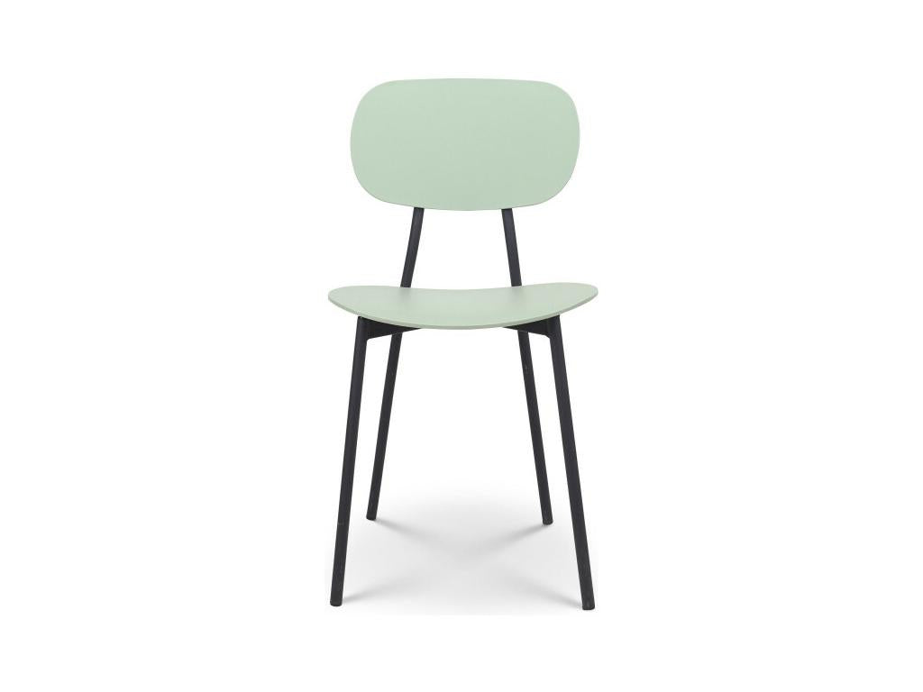 Green contemporary style chair with black metal legs - Vertchez model