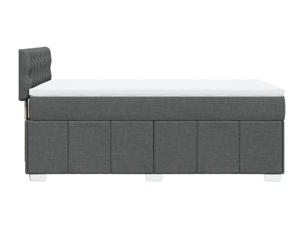Bed base and mattress in Vertchez, dark grey, 90x190 cm, fabric