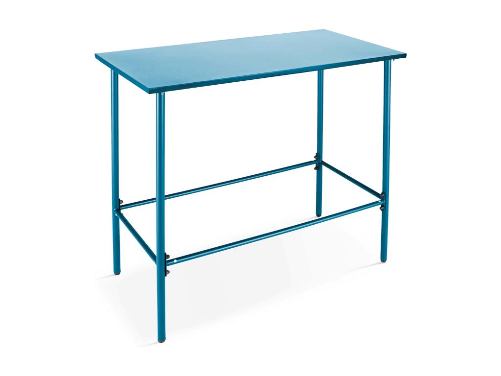 Vertchez 120cm Blue Metal Garden High Table - Vertchez