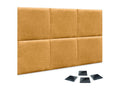 Vertchez Set of 4 self-adhesive acoustic wall panels in eco-friendly wool, shock-absorbing protection, Mustard, 60x60cm x6