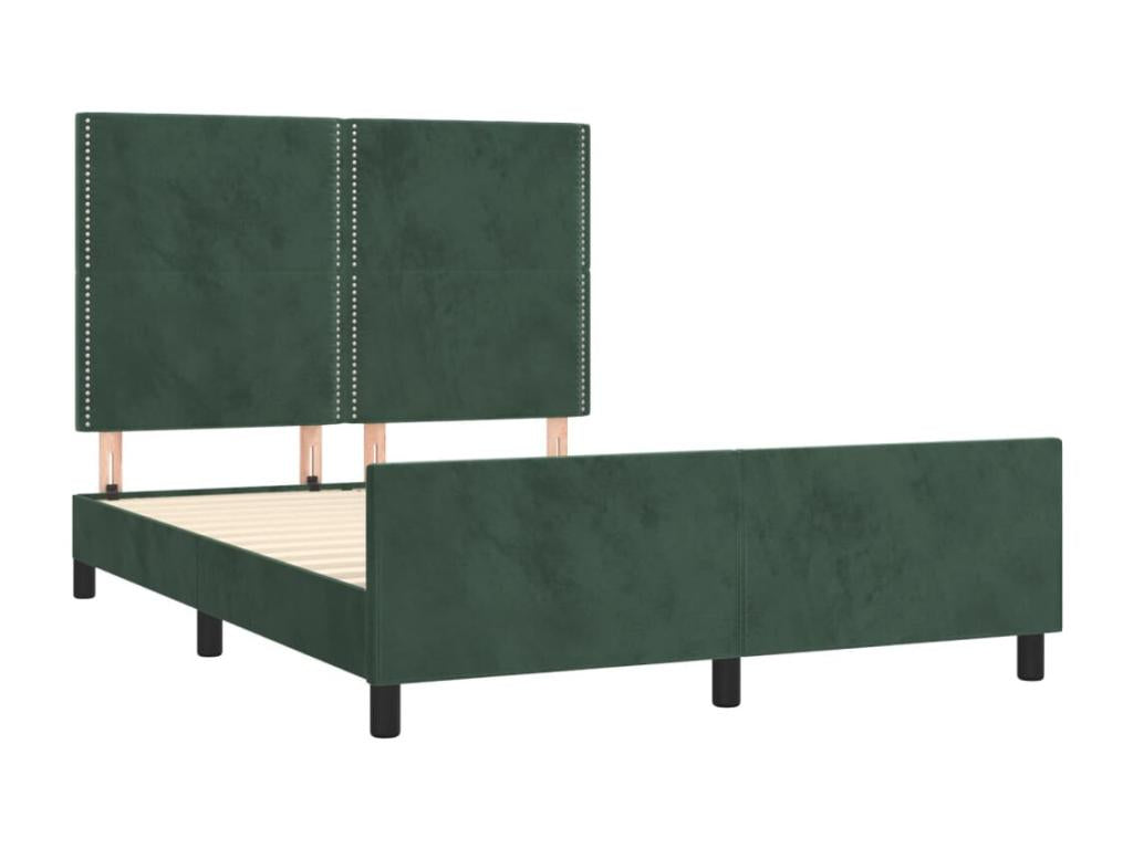 Dark green velvet bed frame (mattress not included) 140x200 cm