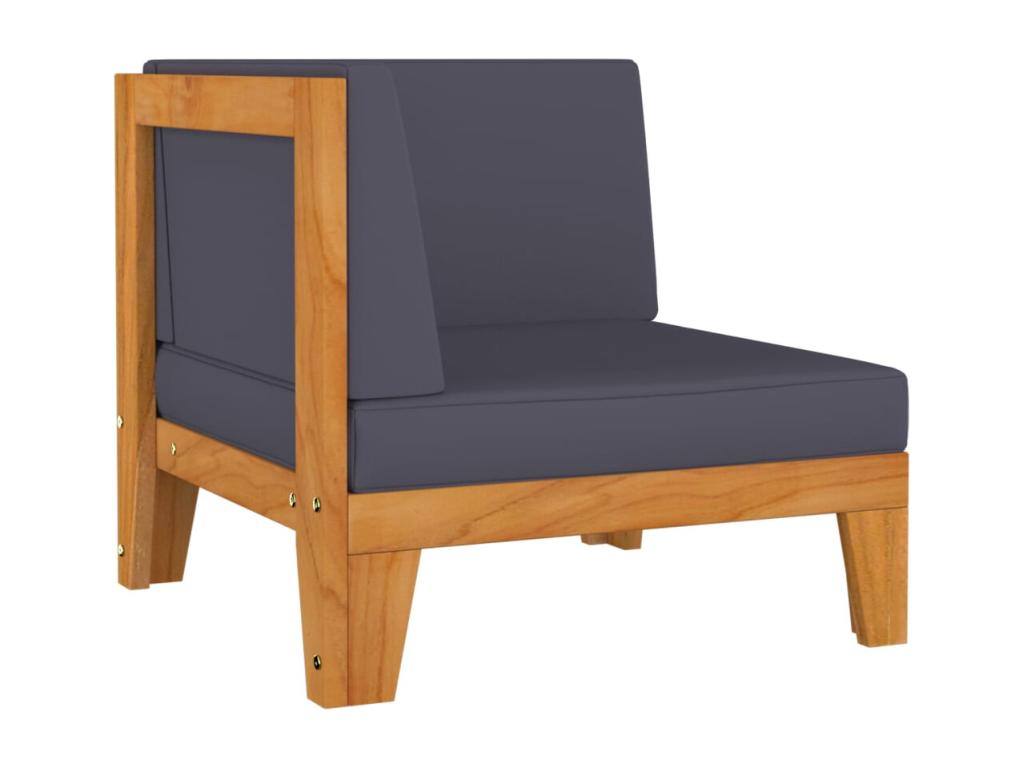 5-piece garden furniture set with cushions, solid Vertchez wood