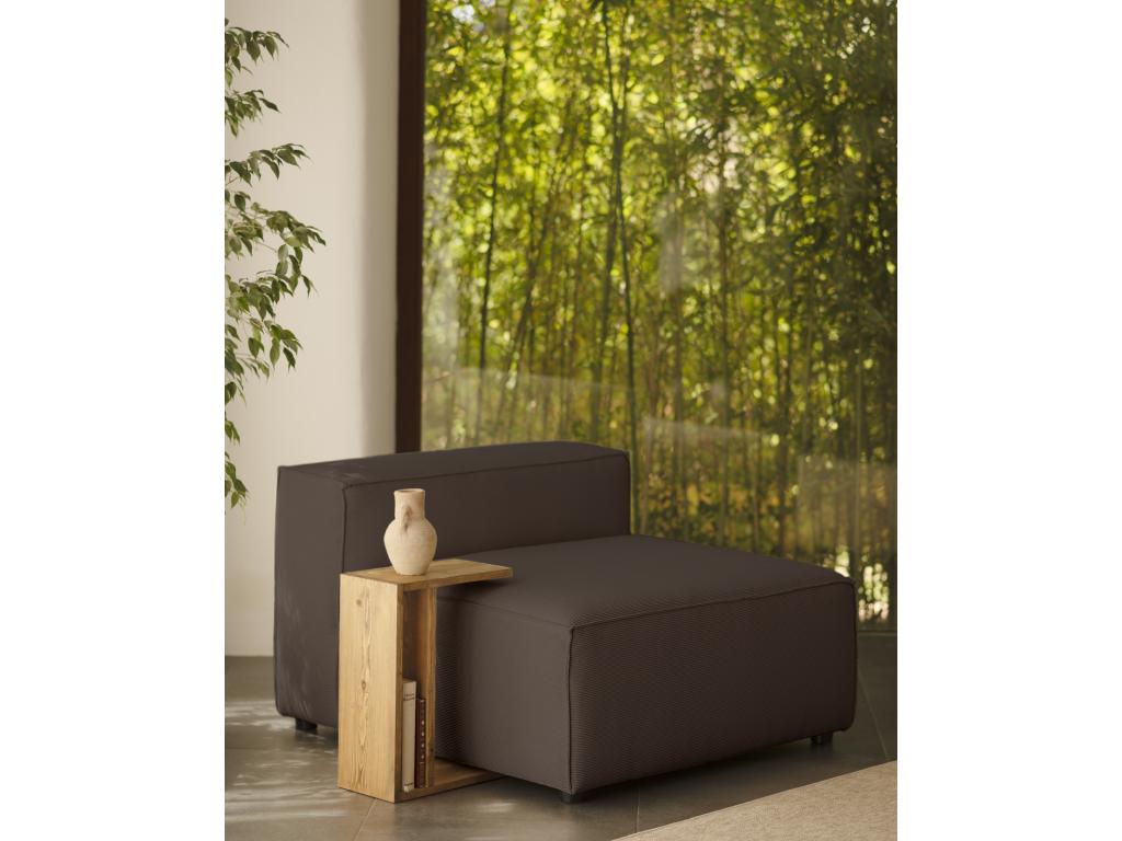 Armchair in dark grey corduroy, 110x90cm