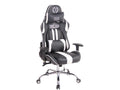 Office chair - Faux leather / Chrome metal - Black / White - Meublita XM