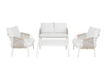Meublita steel garden furniture set - 4 people - white and beige
