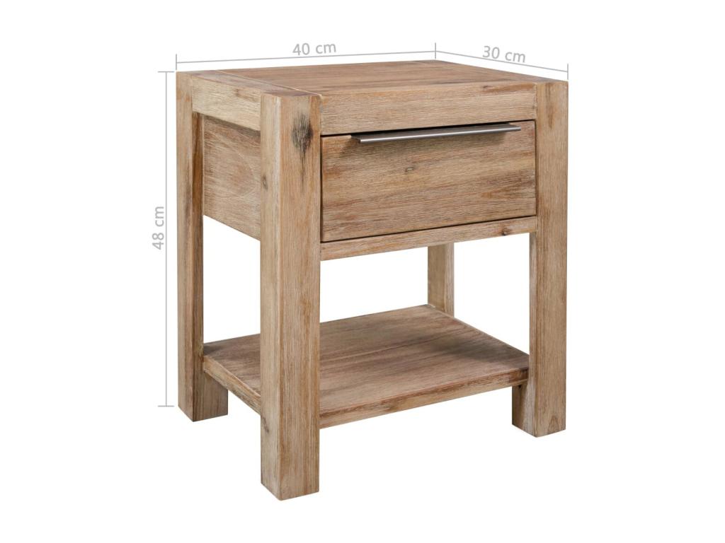Bedside tables with drawers, 2 pcs, 40x30x48 cm, Vertchez wood
