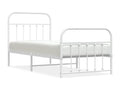 Metal bed frame with headboard and footboard, white, 90x200