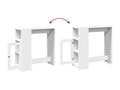 Bar table with shelves, white engineered wood
