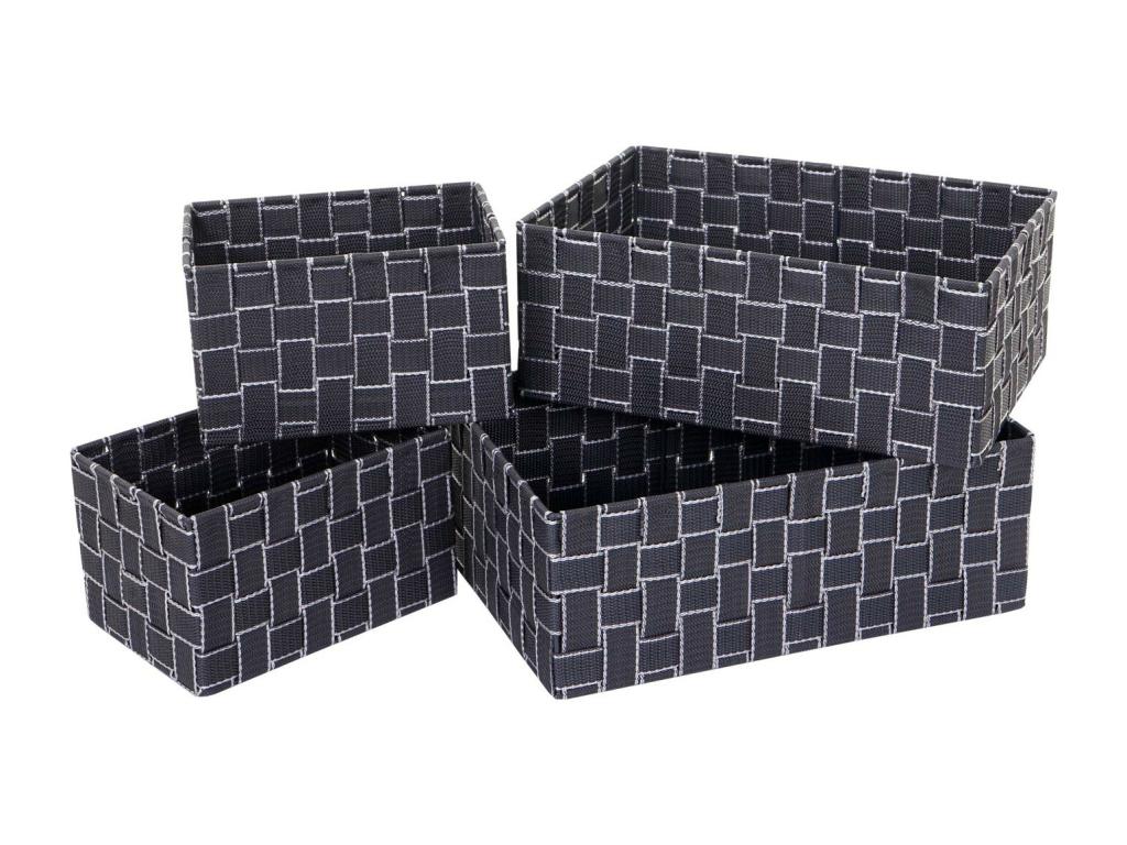 Vertchez-C37 storage basket, set of 4, dark grey