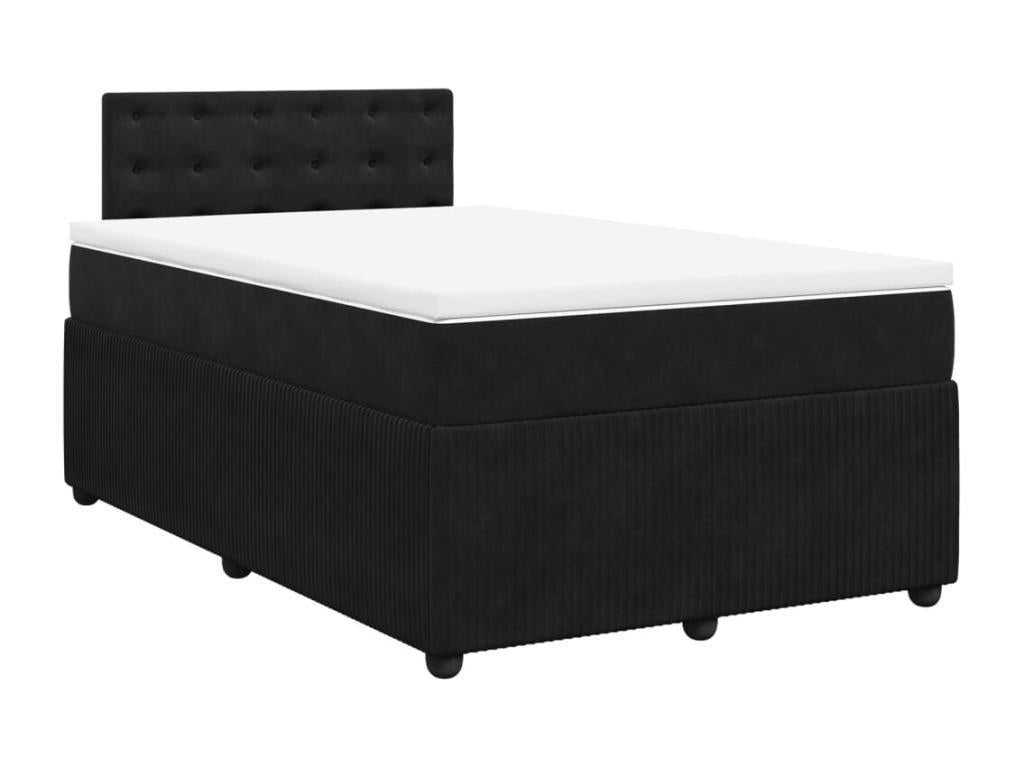 Vertchez bed base with black velvet mattress 120x200 cm