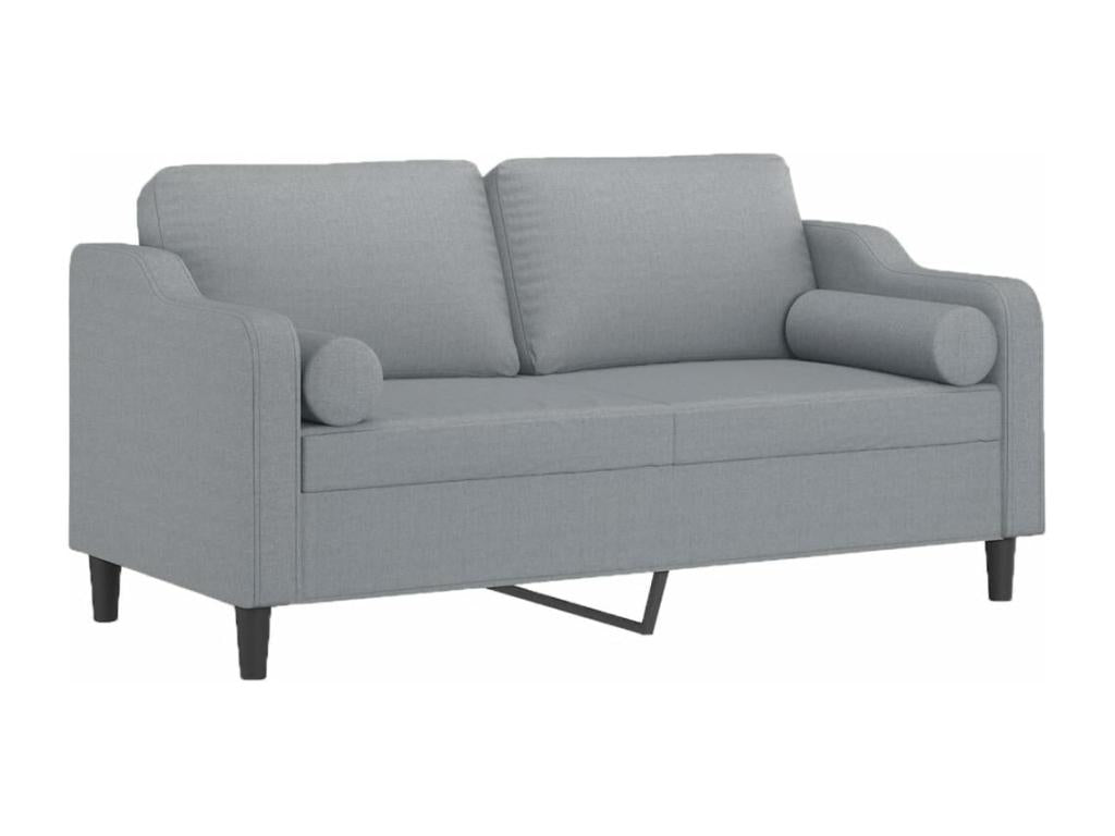 2-seater sofa with light grey cushions, 140 cm, fabric