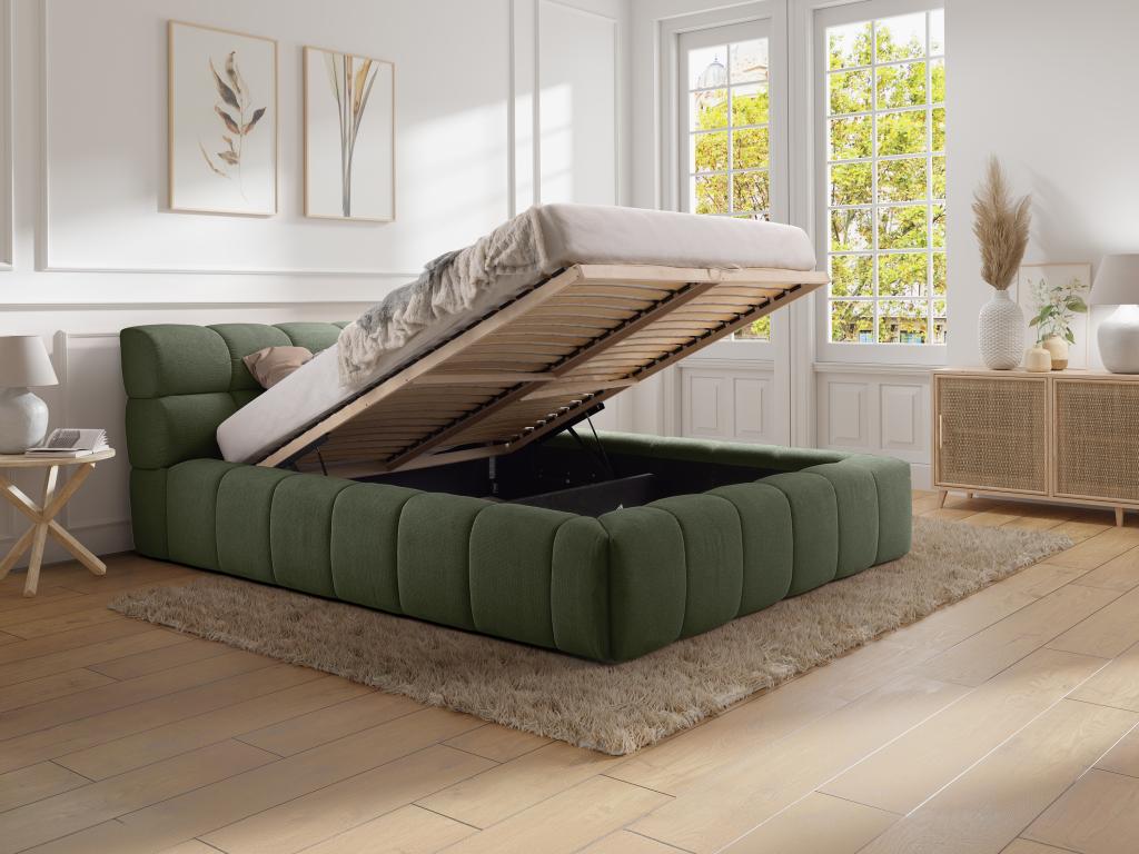 Storage bed 180x200 cm - Fabric - Green - Vertchez