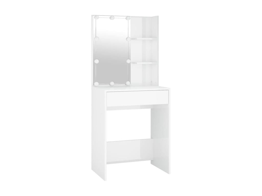 White LED and wooden dressing table 60x40x140 cm 02 0006286