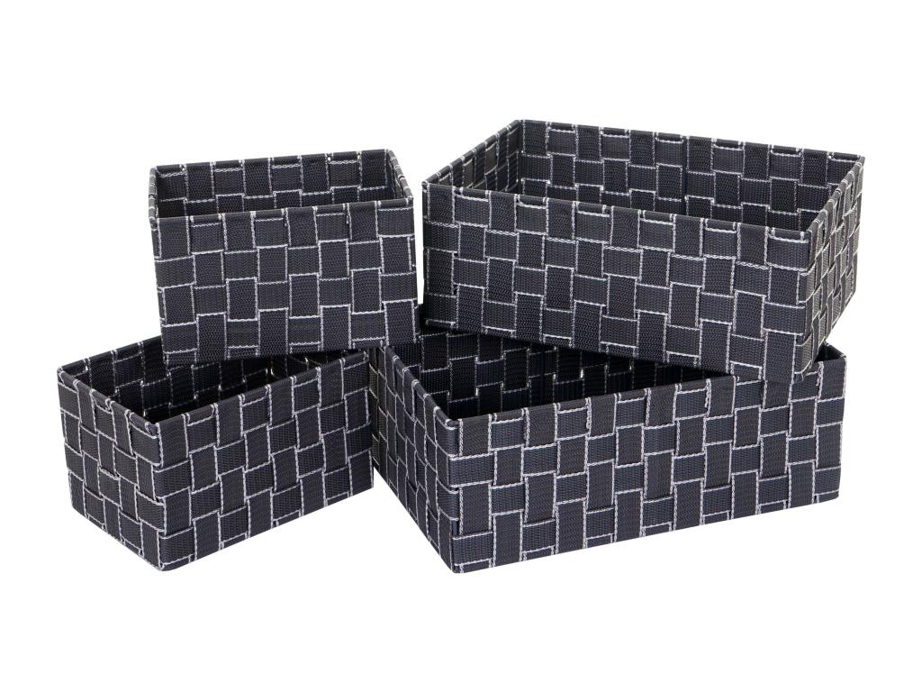 Vertchez-C37 storage basket, set of 4, dark grey