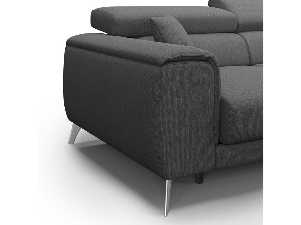 Meublita Corner Sofa with Removable Seats in Soft Stain-Resistant Fabric T05 260 cm Left Anthracite