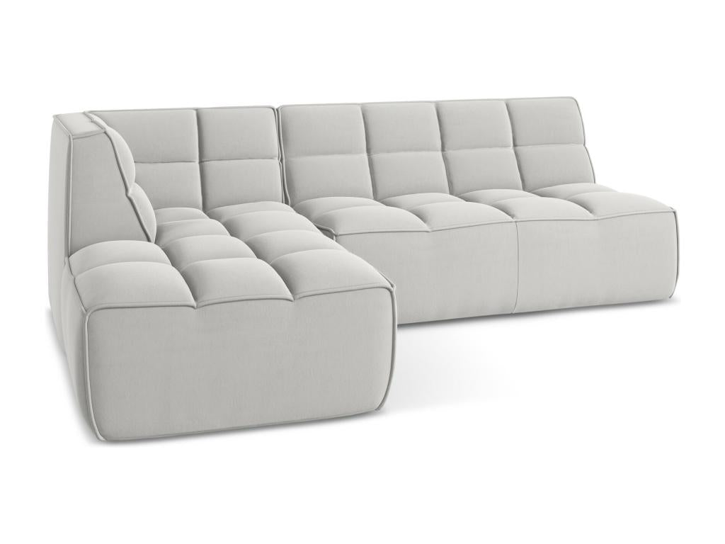 Modular 4-seater right-hand corner sofa in velvet - silver - Vertchez