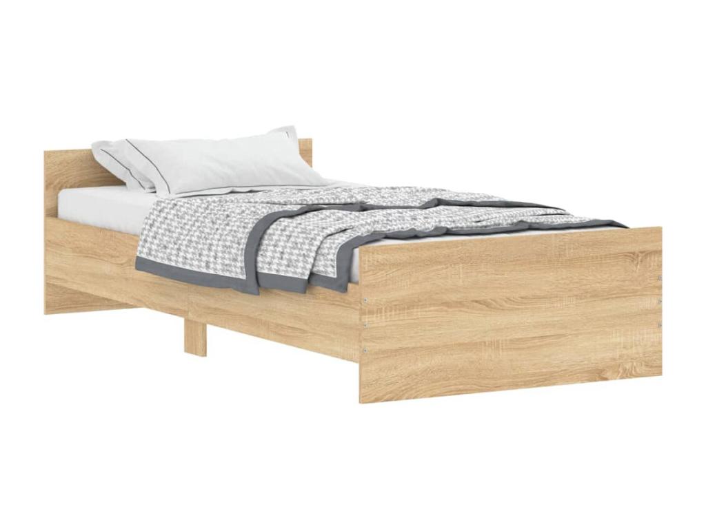 Vertchez oak bed frame 100x200 cm engineered wood