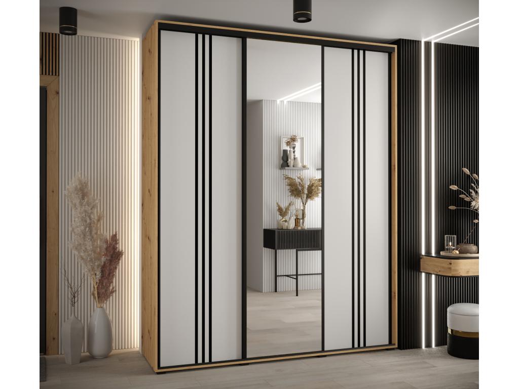 Meublita 7 Sliding Door Wardrobe 235.2/200/45 3 Doors Meublita/White/Black