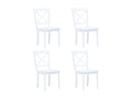 5-piece dining set, white rubberwood