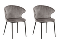Set of 2 Vertchez Grey Velvet Dining Chairs
