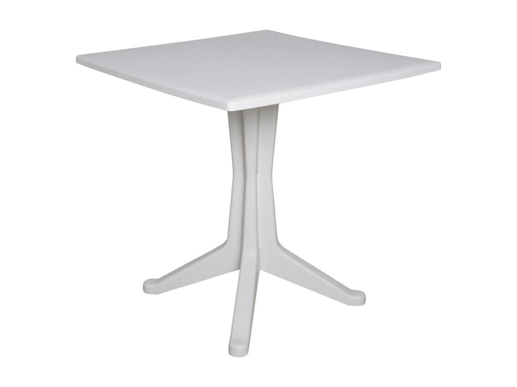 Meublita Outdoor Table, Fixed Square Shelf, Multipurpose Garden Table, Made in Italy, 70x70x72 cm, White