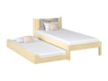 N02 Light Pine Wooden Trundle Bed 90x180