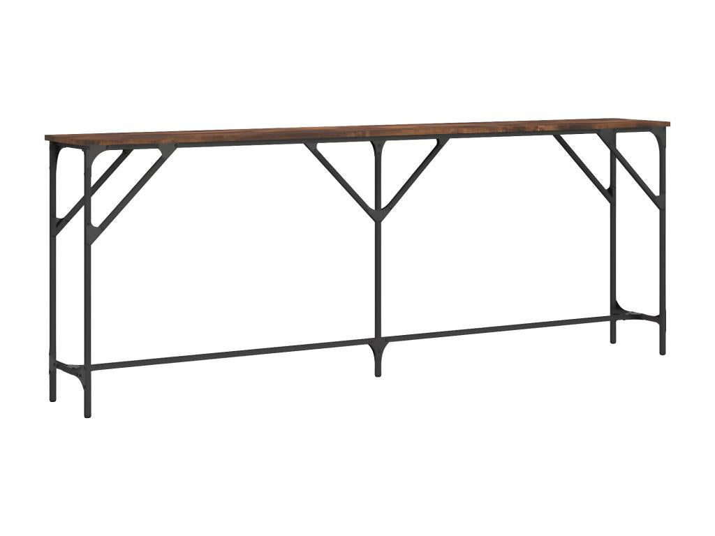 Smoked oak console table, 200x29x75 cm, engineered wood