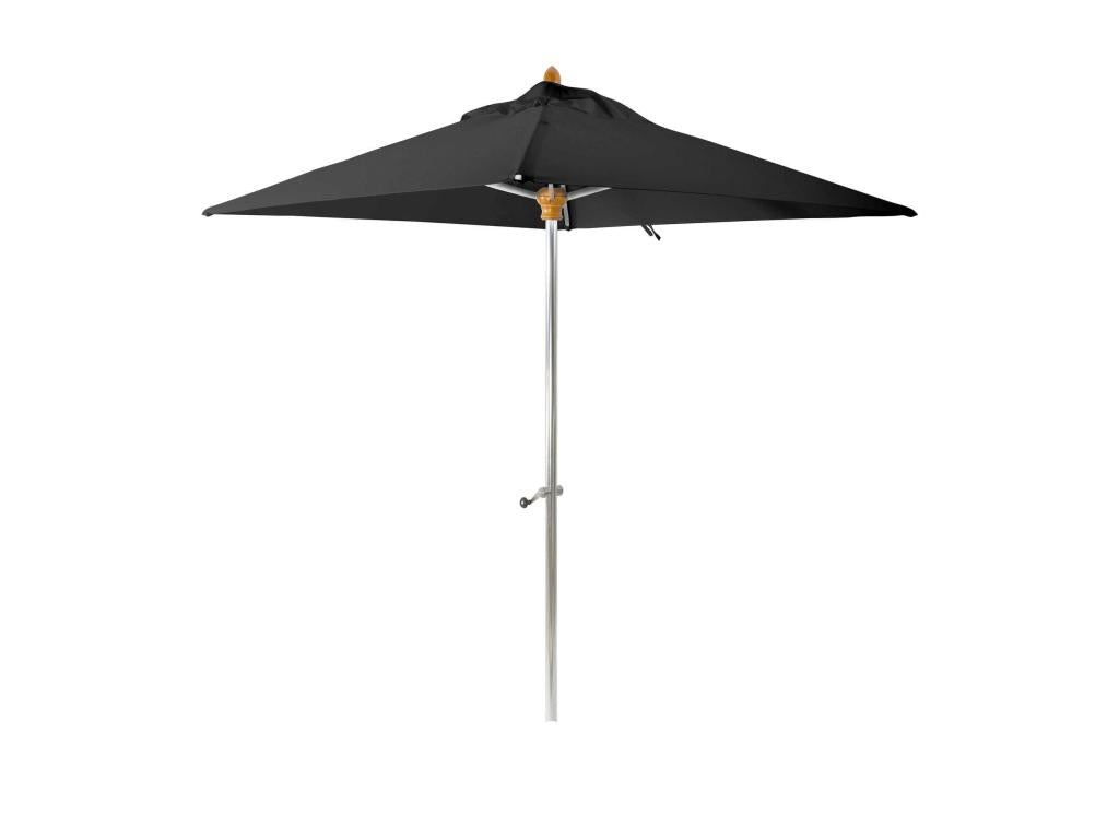 Vertchez Home - 200cm Aluminium and Black Canvas Parasol