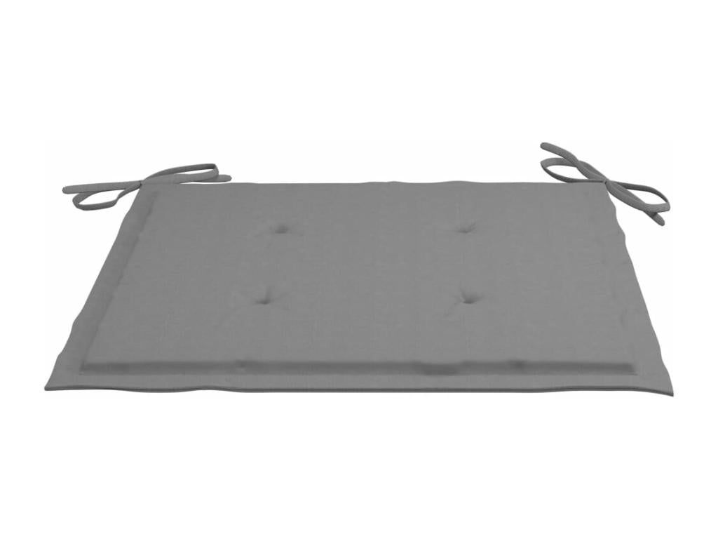 Garden chairs with grey cushions, 6 pieces, solid teak wood