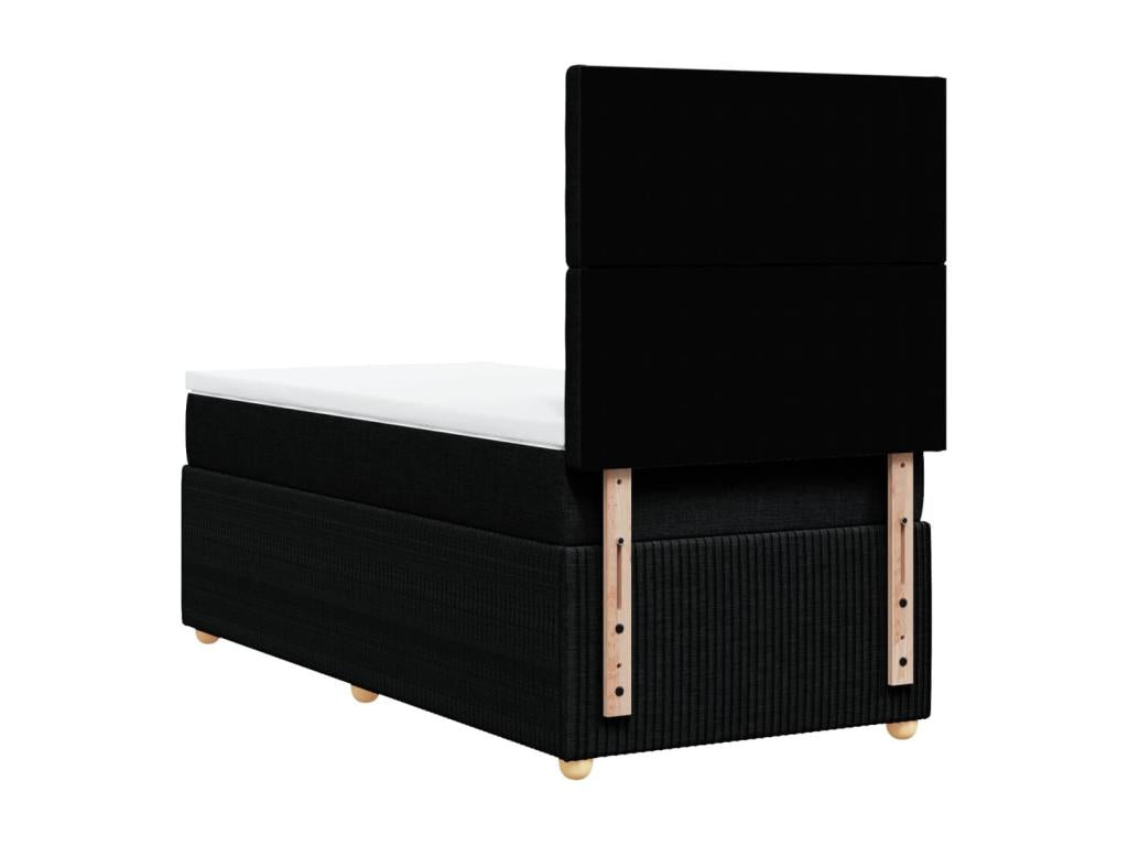Bed base in Vertchez with black mattress 90x200 cm fabric