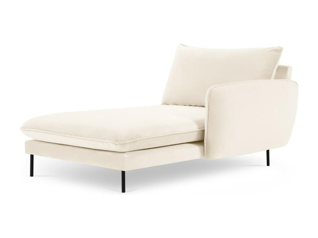 Vertchez - Vertchez right-facing chaise longue in light beige velvet - 170x110x95cm