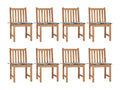 8-piece garden chairs with cushions, solid teak wood, 14