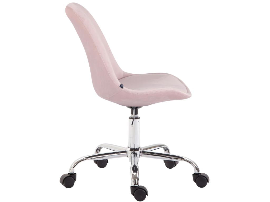 Office chair - Velvet / Chrome metal - Pink - Vertchez