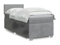 Bed base in Vertchez with light grey 80x200 cm mattress and fabric