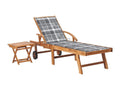 Brown wooden sun lounger/bath chair 195x59.5x52.5 cm 02 0012649