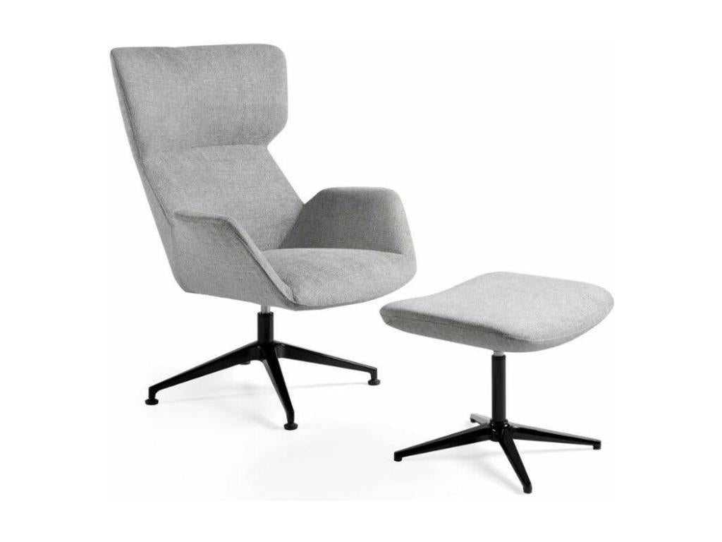 Swivel footrest in fabric with steel legs, Vertchez-Couleur Vertchez 05