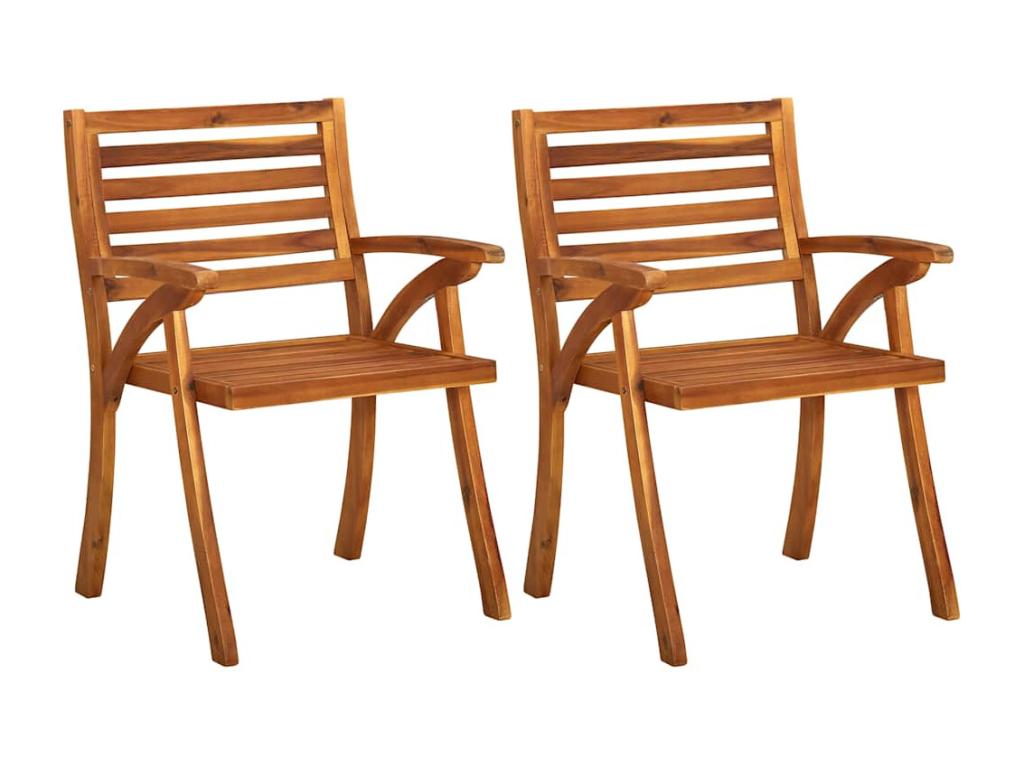 Garden dining chairs with cushions, set of 2, Meublita solid wood