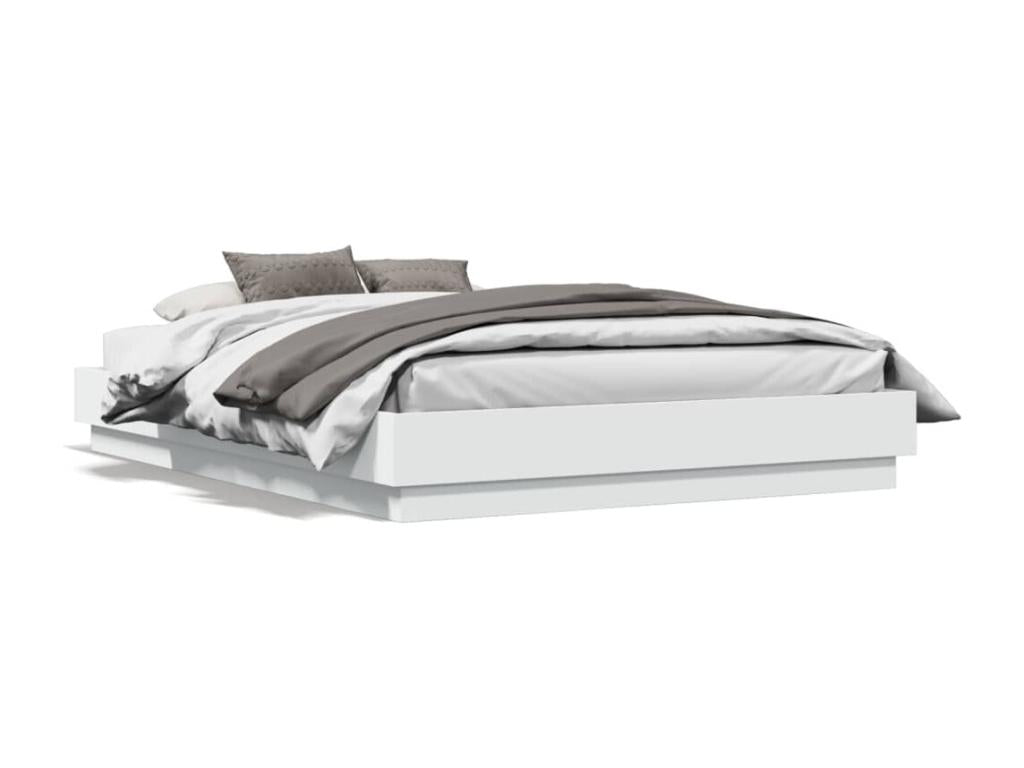 White bed frame 120x190 engineered wood