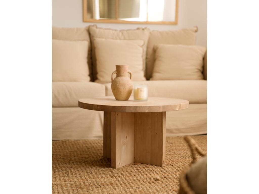 Set of 2 brown fir wood tables 80x30cm - Vertchez