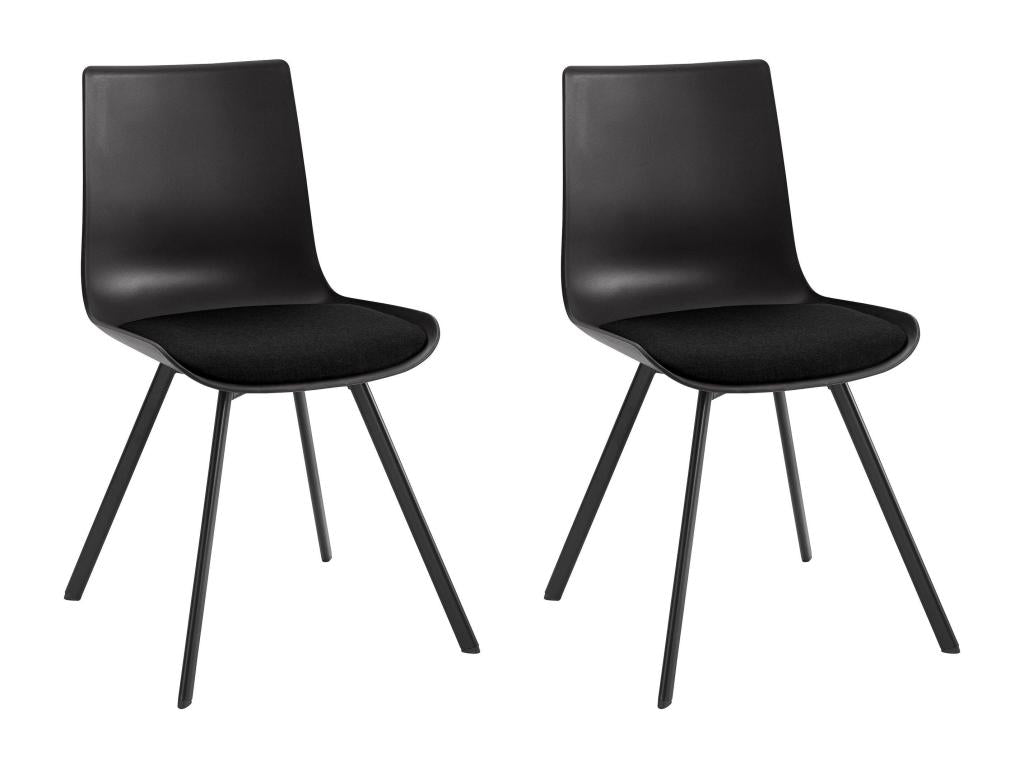 Lucky - Set of 2 black plastic dining chairs