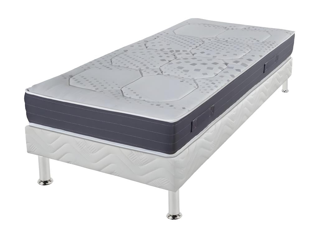 90x200 Latex Mattress and Upholstered Bed Base - Vertchez - Firm Support - Made in France