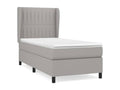 Upholstered bed base with mattress, light grey, 80x200 cm, fabric