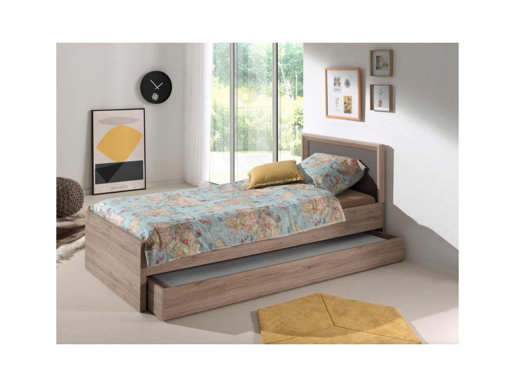 Children's Bed with Drawer, Honey, 90x200cm, Natural