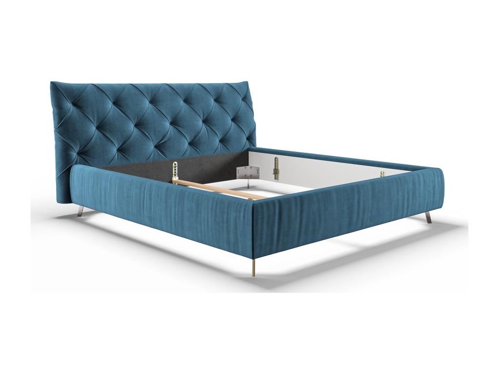 Bed - Petrol Velvet - Furnishings