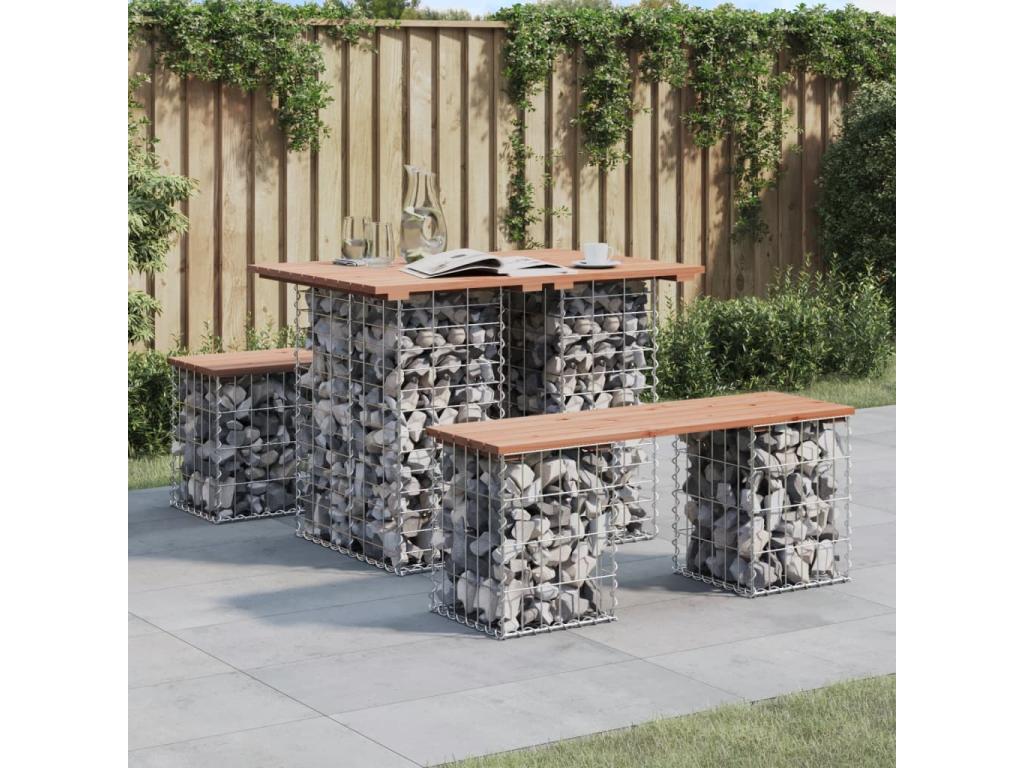 Vertchez Gabion Design Garden Bench 100x70x72 Solid Wood
