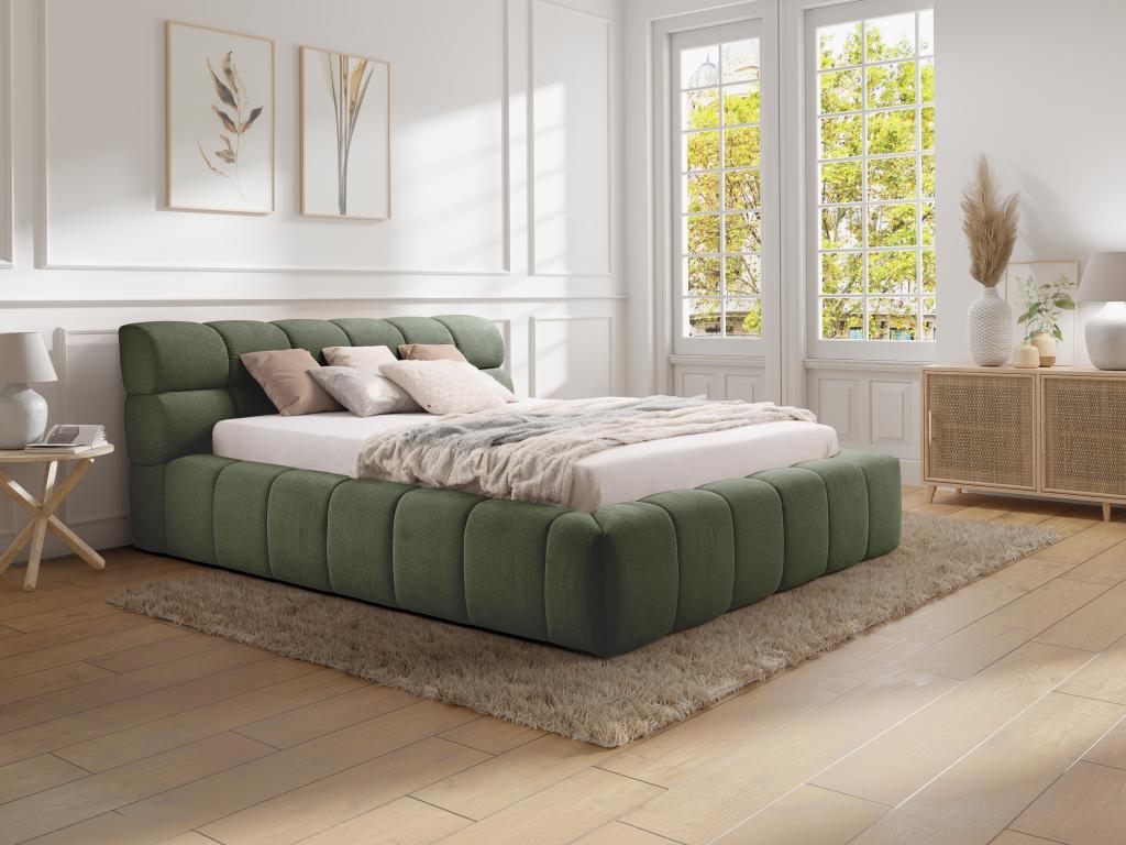 Storage bed 180x200 cm - Fabric - Green - Vertchez