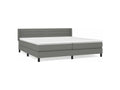 Meublita bed base with mattress, dark grey, 200x200 cm, fabric