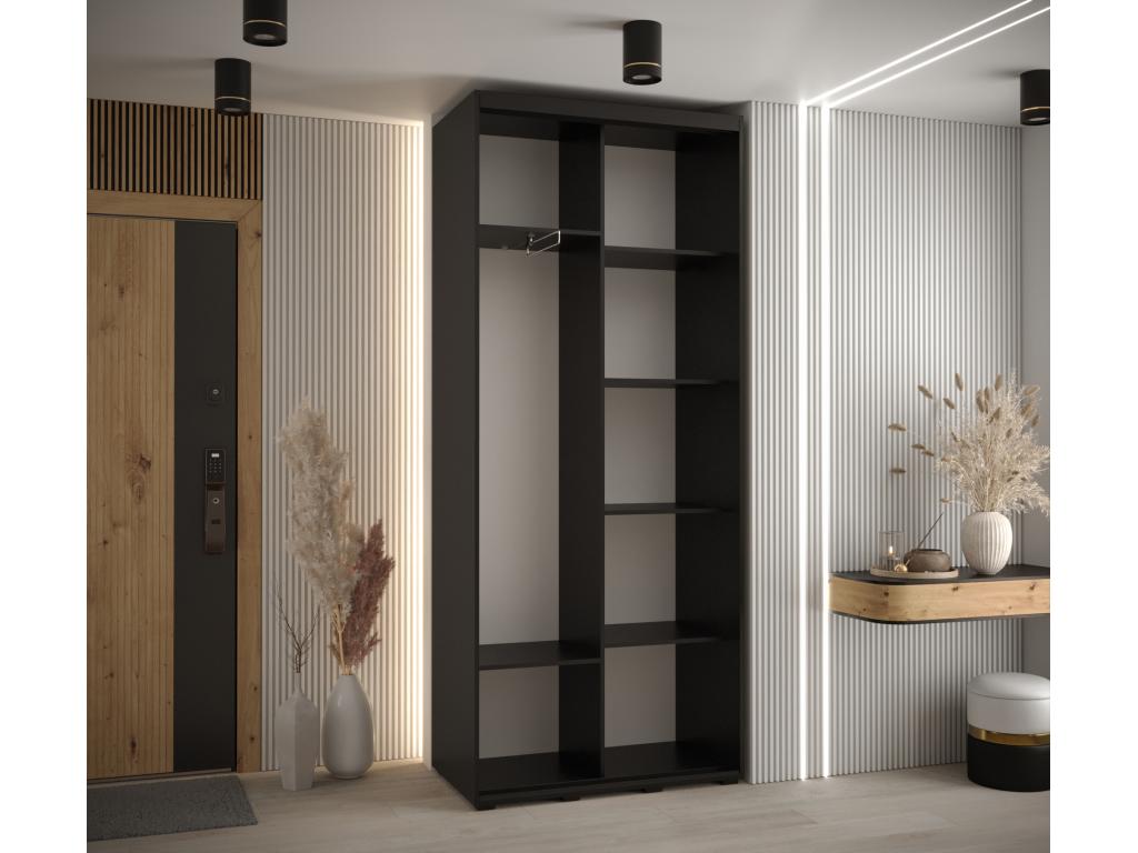 Vertchez 5-Door Sliding Wardrobe 235.2/120/45 2 Doors Black/Black/Black