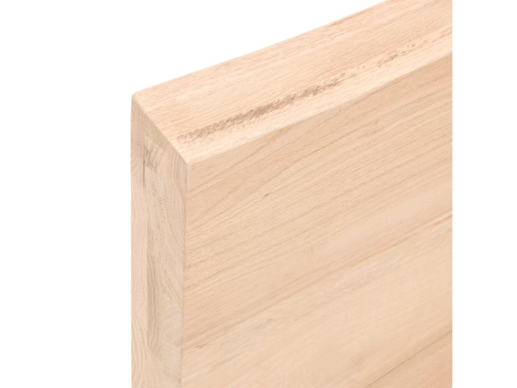 Wall shelf 140x40x2-6 cm solid untreated oak wood