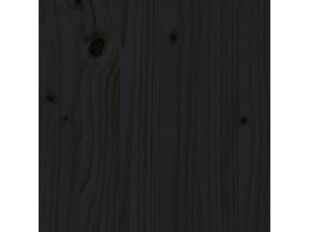 Black Headboard 124x6x82.5 cm Solid Pine Wood